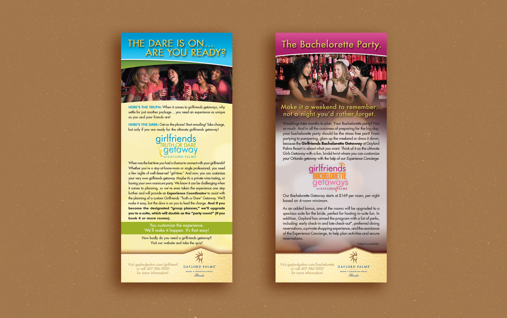 Gaylord Palms event logos and rack cards.