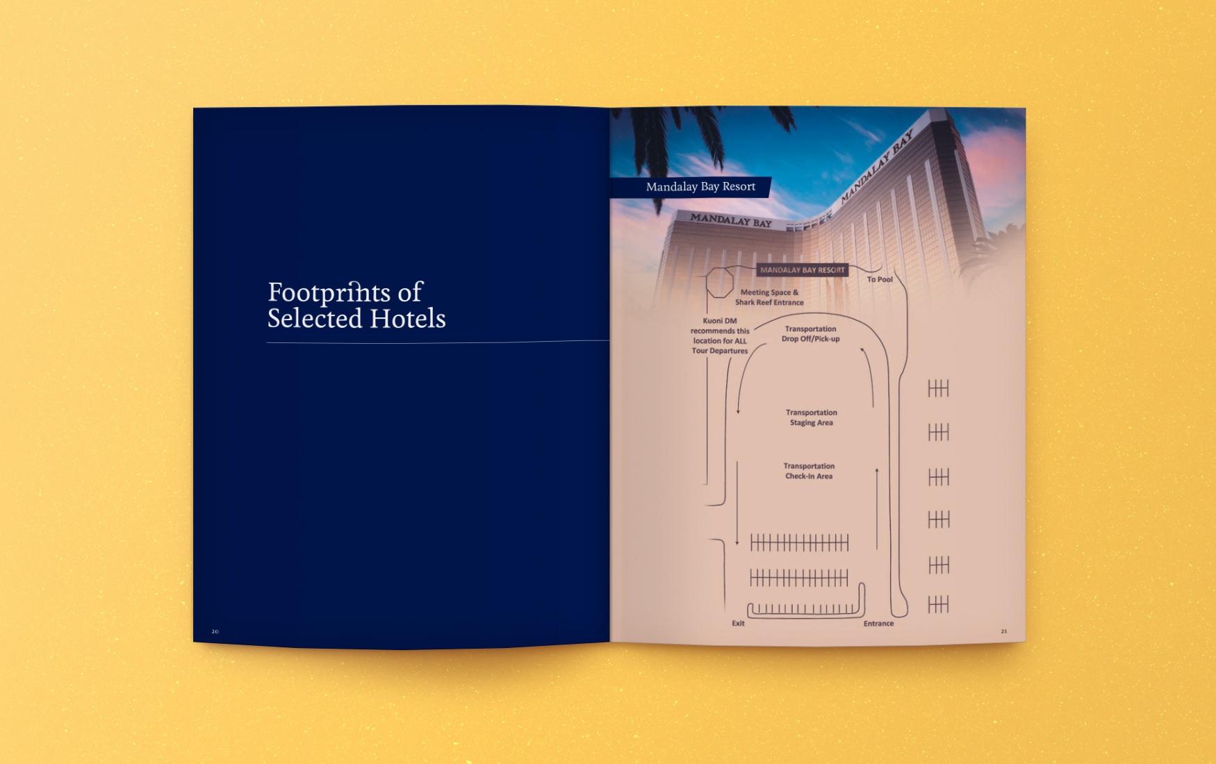 KUONI proposal spread with hotel map.