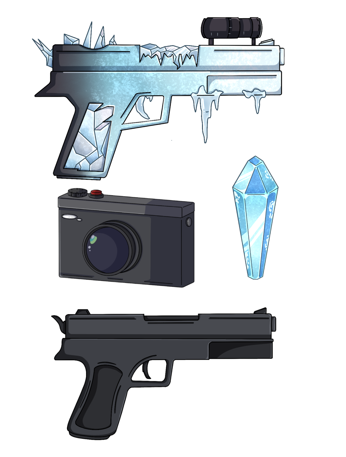 Frostgun: Ice Gem, Camera, Pistol