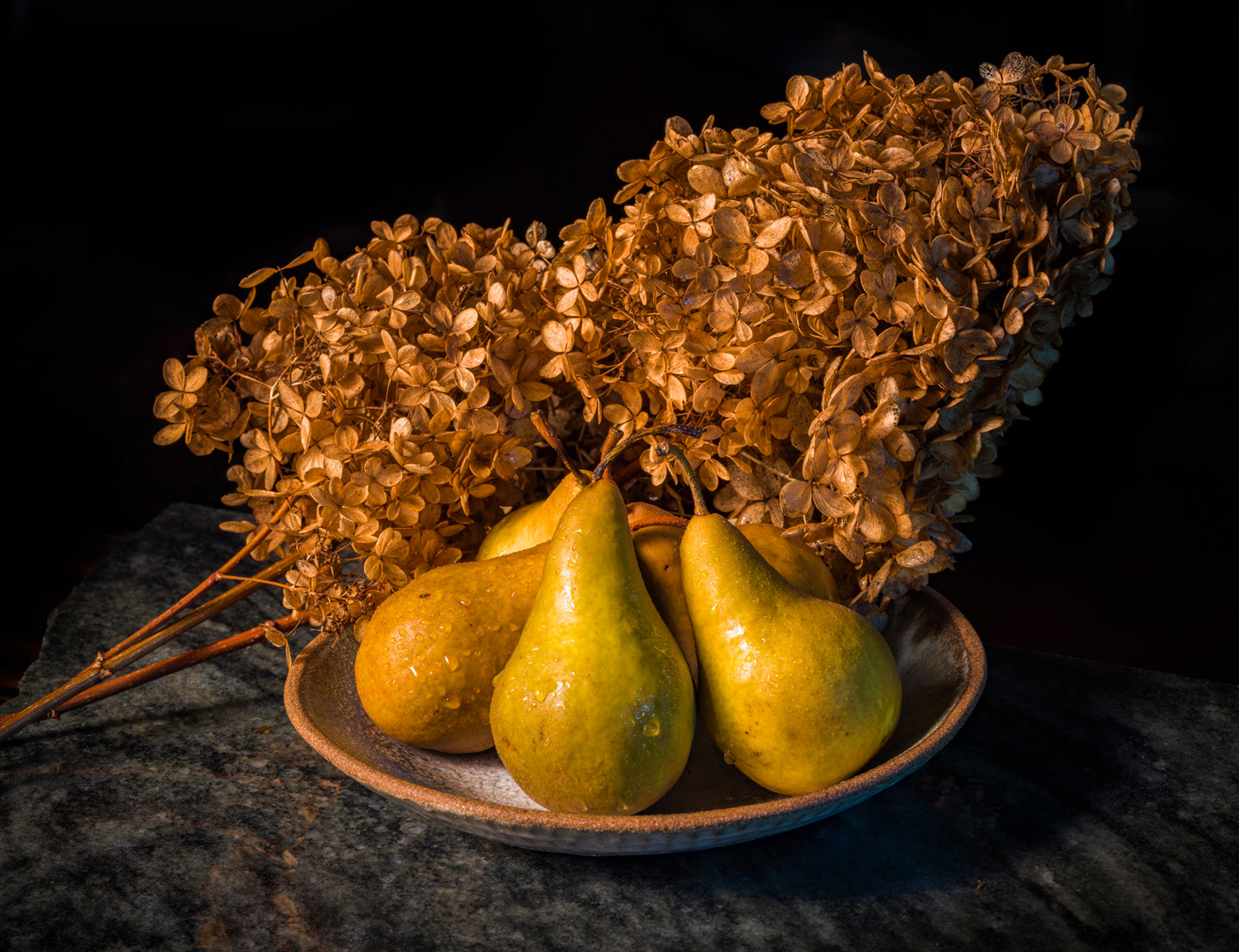 Pears and Hydrangea