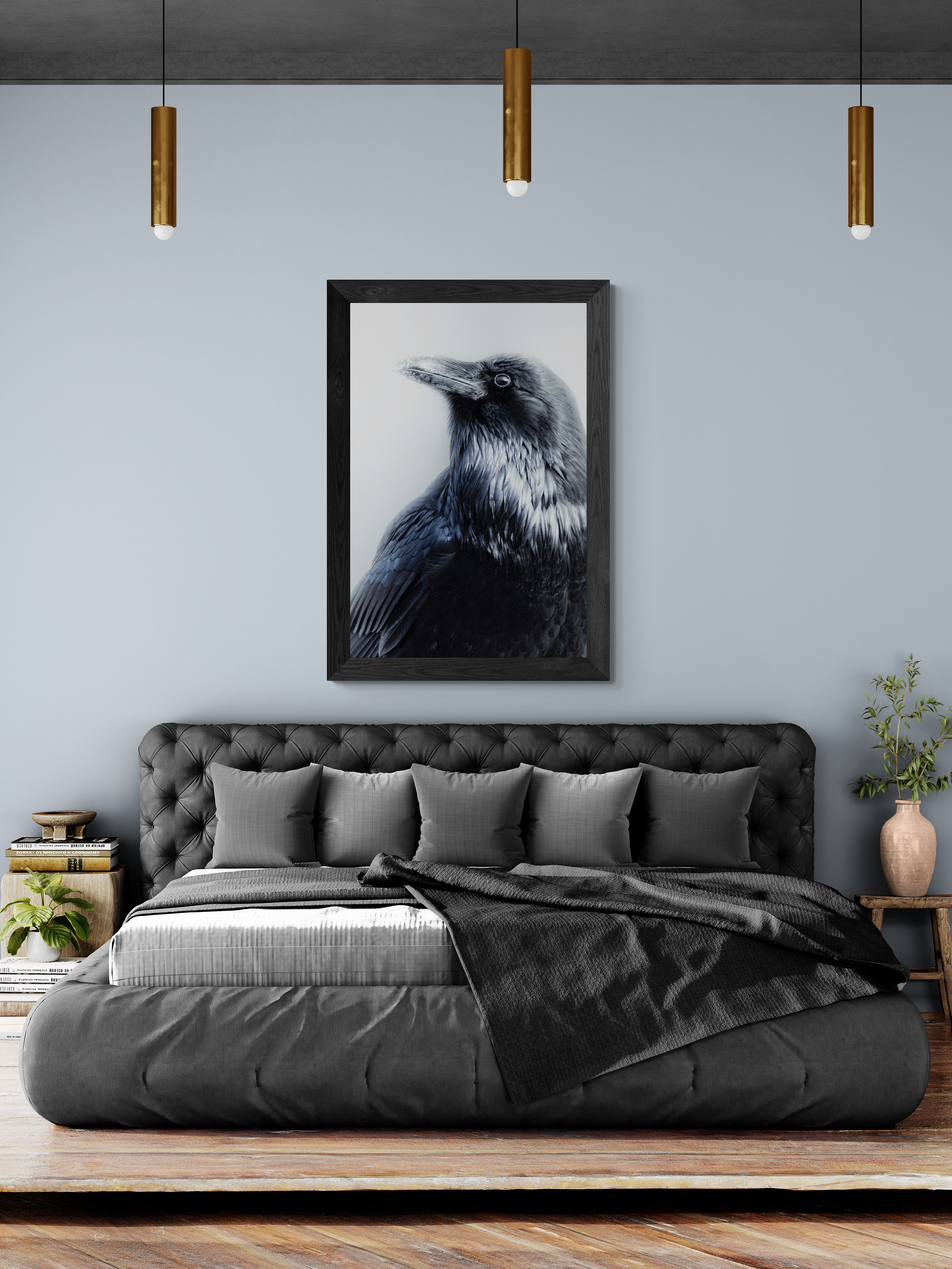 The Raven on display in canvas with a custom frame 36"x51"  $1995