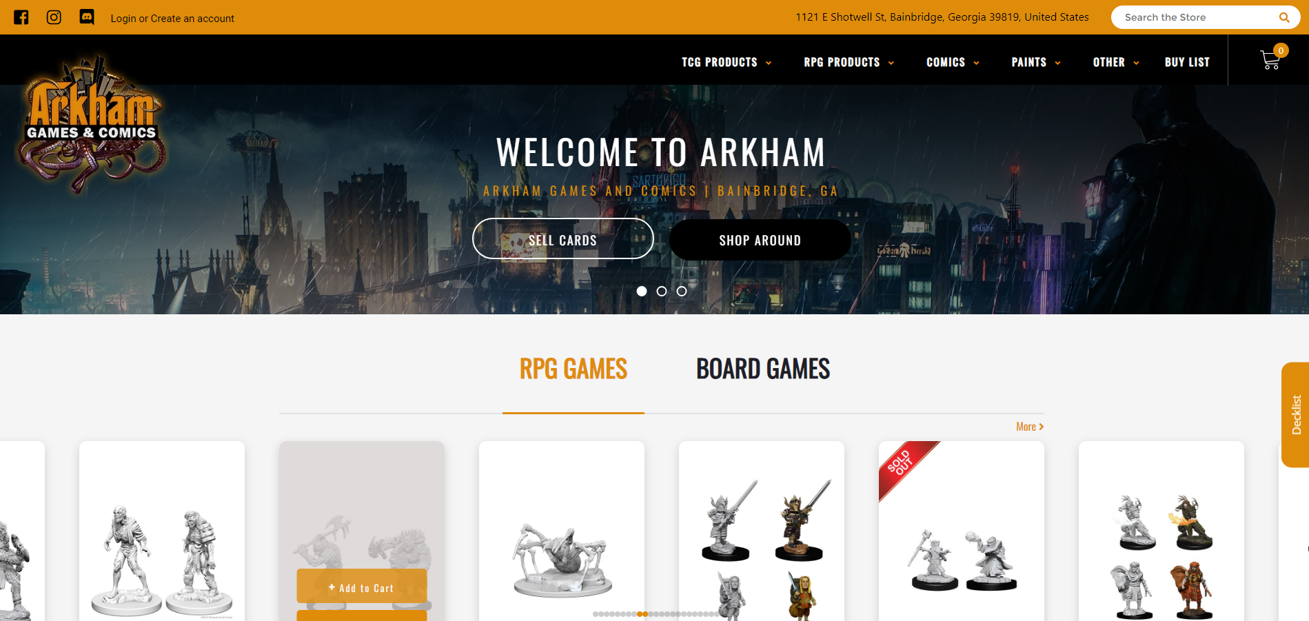 www.arkhamgamesandcomics.com (setup and logo only)