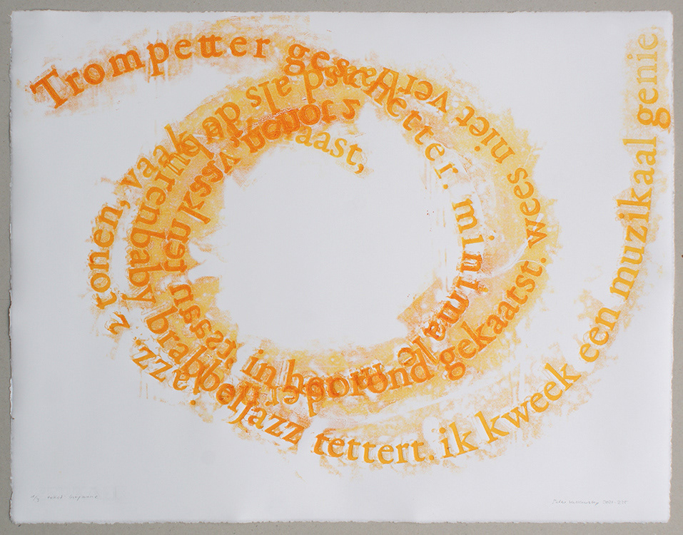 Trompetter geschetter, 2021-231, 2-kleuren 3D-prentplaat, 65 x 50 cm