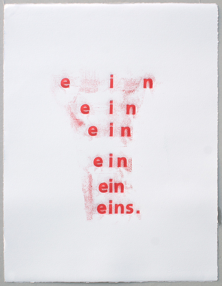 Eins, 2020-225, 1-kleuren 3D-prentplaat, 65 x 50 cm