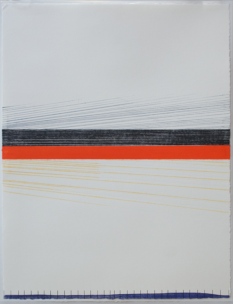 Einfluss der Musik IV, 2017-205 , draaddruk, 65 x 50 cm