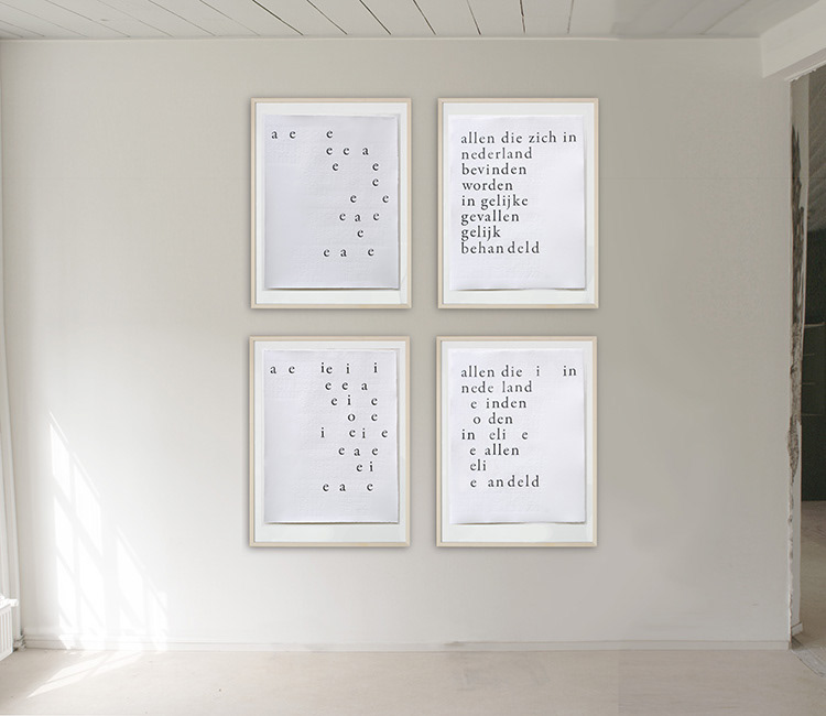 Allen die zich, 2016-179, multi-kleuren 3D-prentplaat, 4x 65 x 50 cm