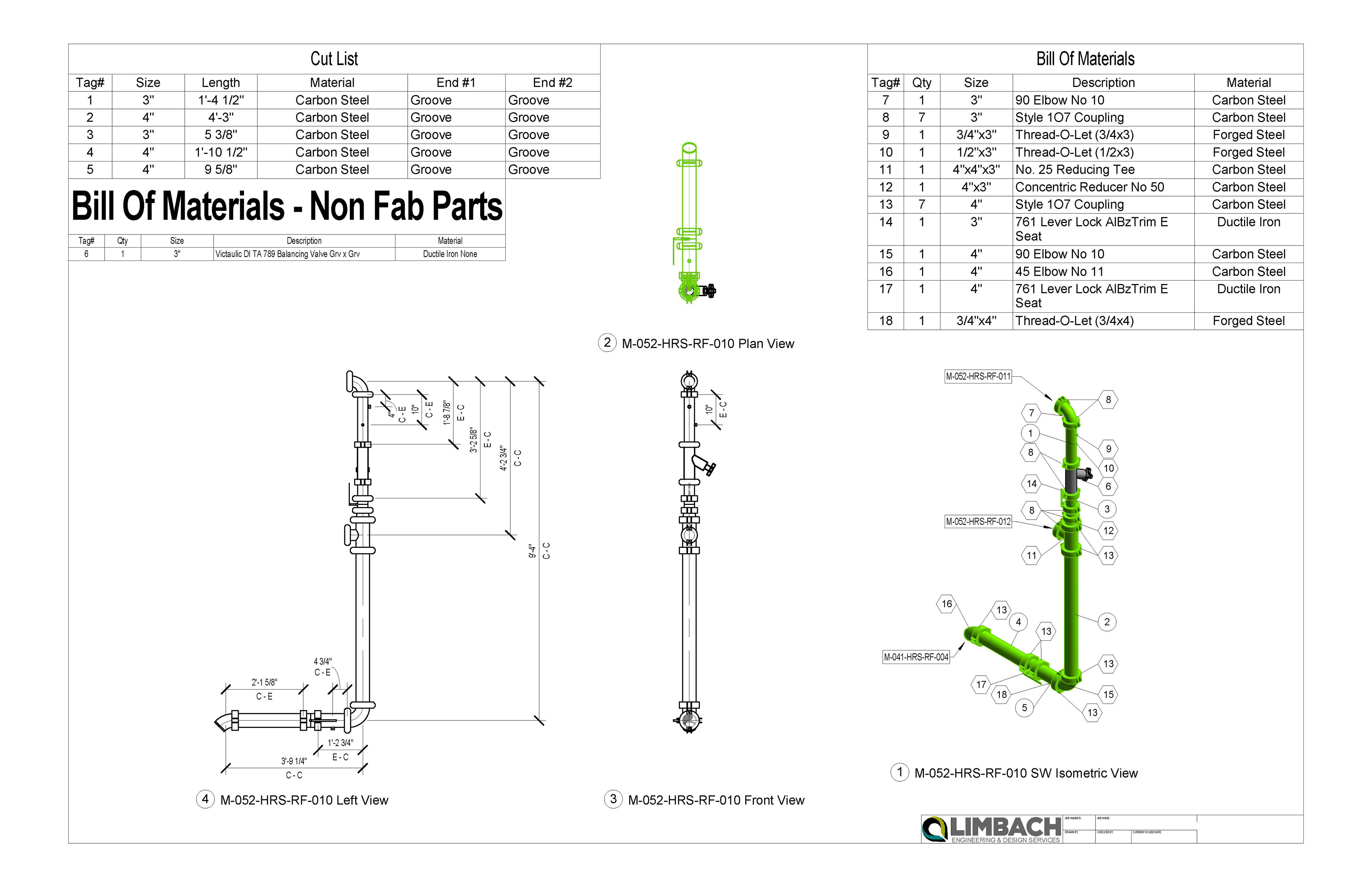 Mechanical pipe spool drawings