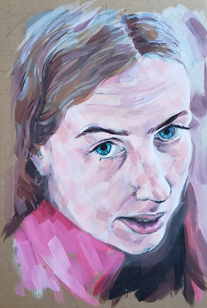 'Beth' - Acrylic on cardboard - 14" x 22"