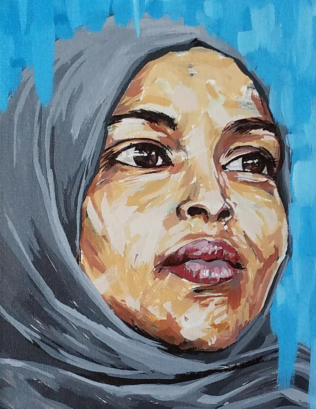 'Ilhan Omar' - Acrylic on canvas - 14" x 11"