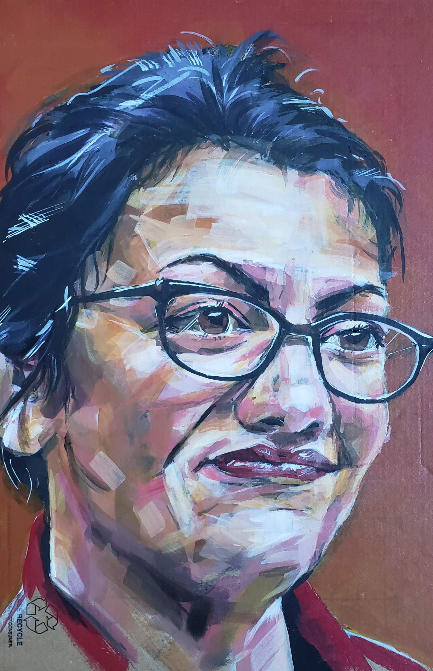 'Rashida Tlaib' - Acrylic on cardboard - 17" x 10"