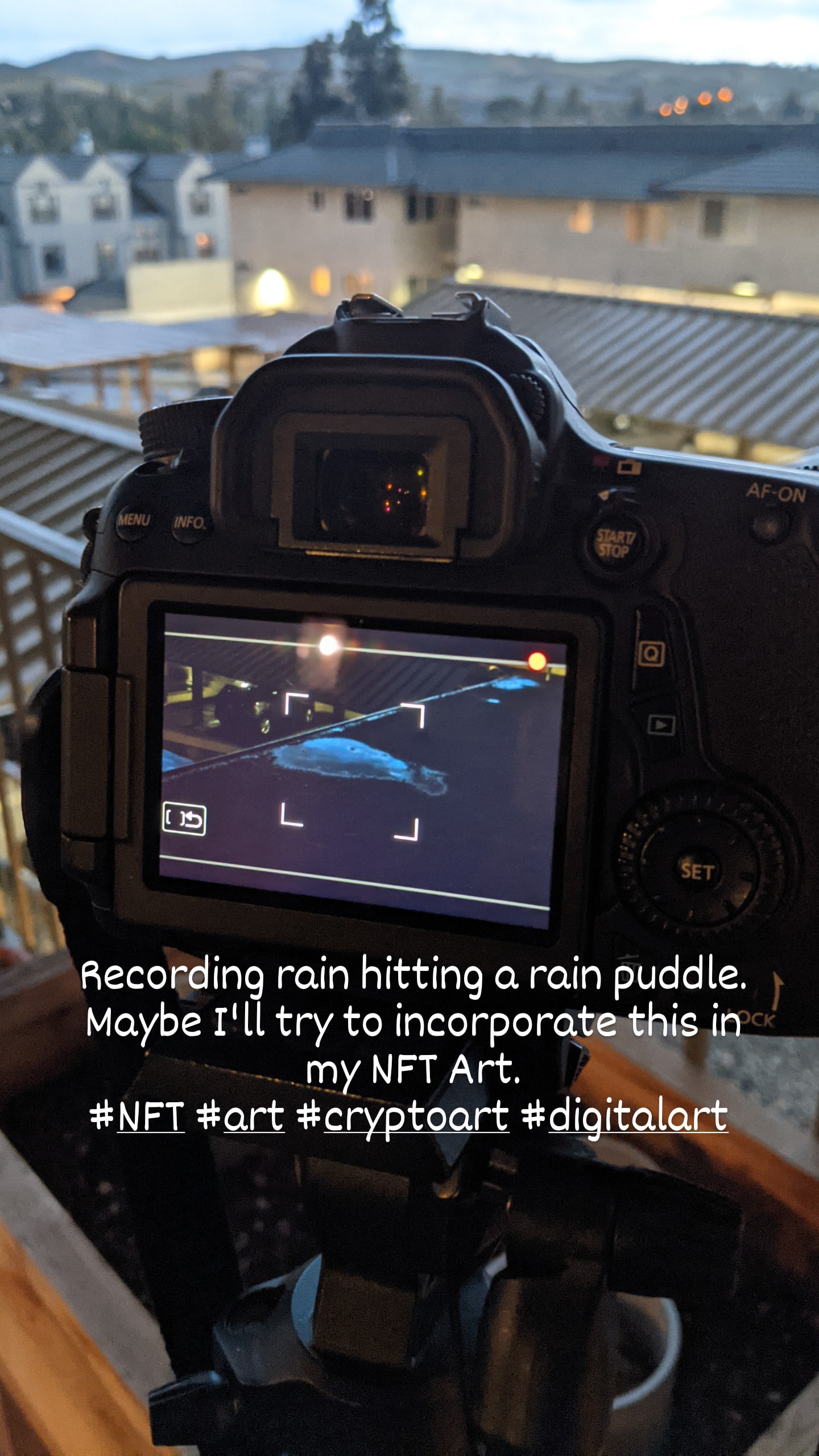 Capturing a rain puddle.