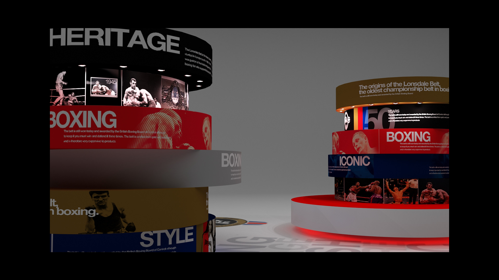 Exhibition stand for a heritage stand for Lonsdale 2009