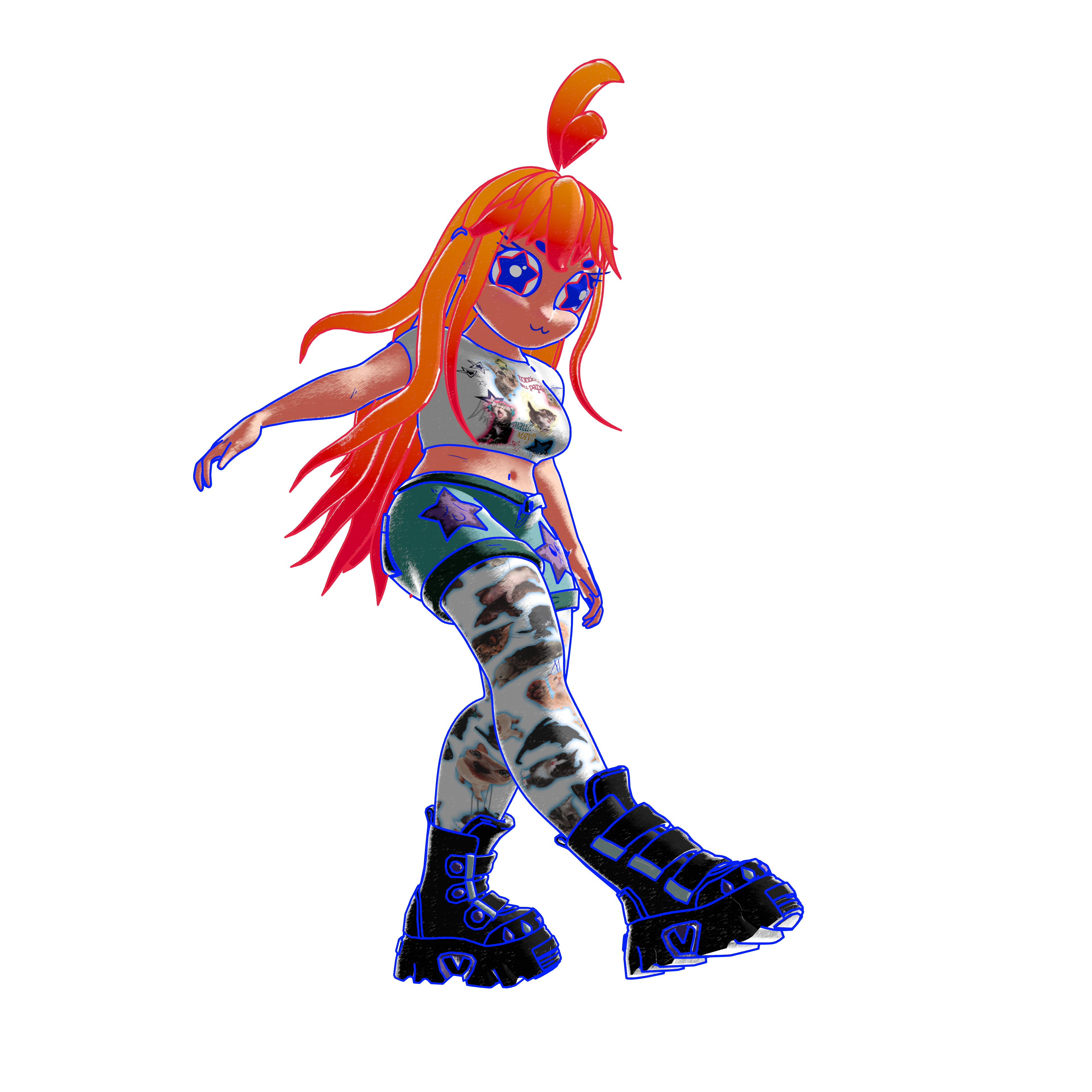 Full modelled, rigged and textured by me
