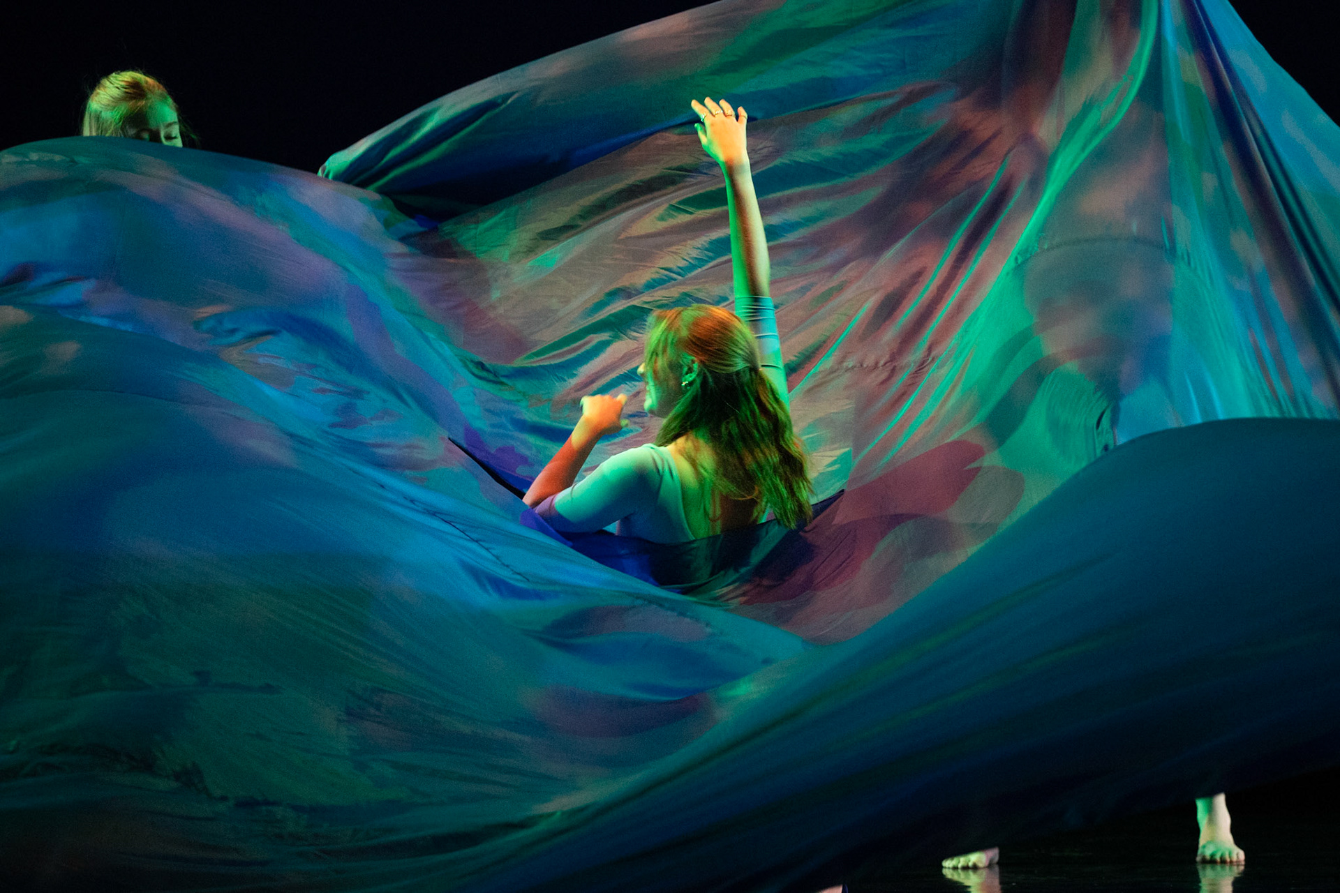 2024 Fall Dance Concert at Bates College featuring thesis performances by Jane Drumm ’25, Lydia Frew ’25, Cate Pope ’25, and Sarah Senator ’25. Original choreography by faculty artist Kate Marchessault. Artistic direction by Brian J. Evans. Schaeffer Theatre, Bates College, Lewiston, Maine. Performance dates: November 15, 2024, at 7:30 PM; November 16, 2024, at 5:00 PM; November 17, 2024, at 2:00 PM.