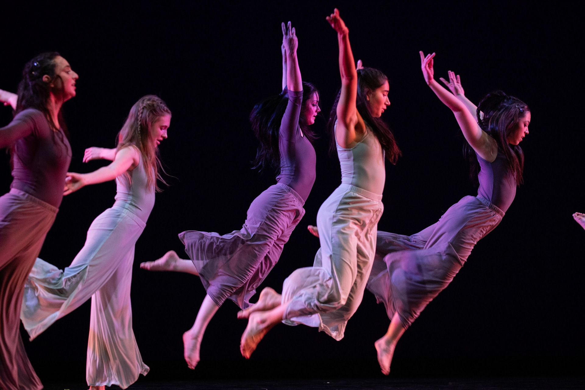 2024 Fall Dance Concert at Bates College featuring thesis performances by Jane Drumm ’25, Lydia Frew ’25, Cate Pope ’25, and Sarah Senator ’25. Original choreography by faculty artist Kate Marchessault. Artistic direction by Brian J. Evans. Schaeffer Theatre, Bates College, Lewiston, Maine. Performance dates: November 15, 2024, at 7:30 PM; November 16, 2024, at 5:00 PM; November 17, 2024, at 2:00 PM.
