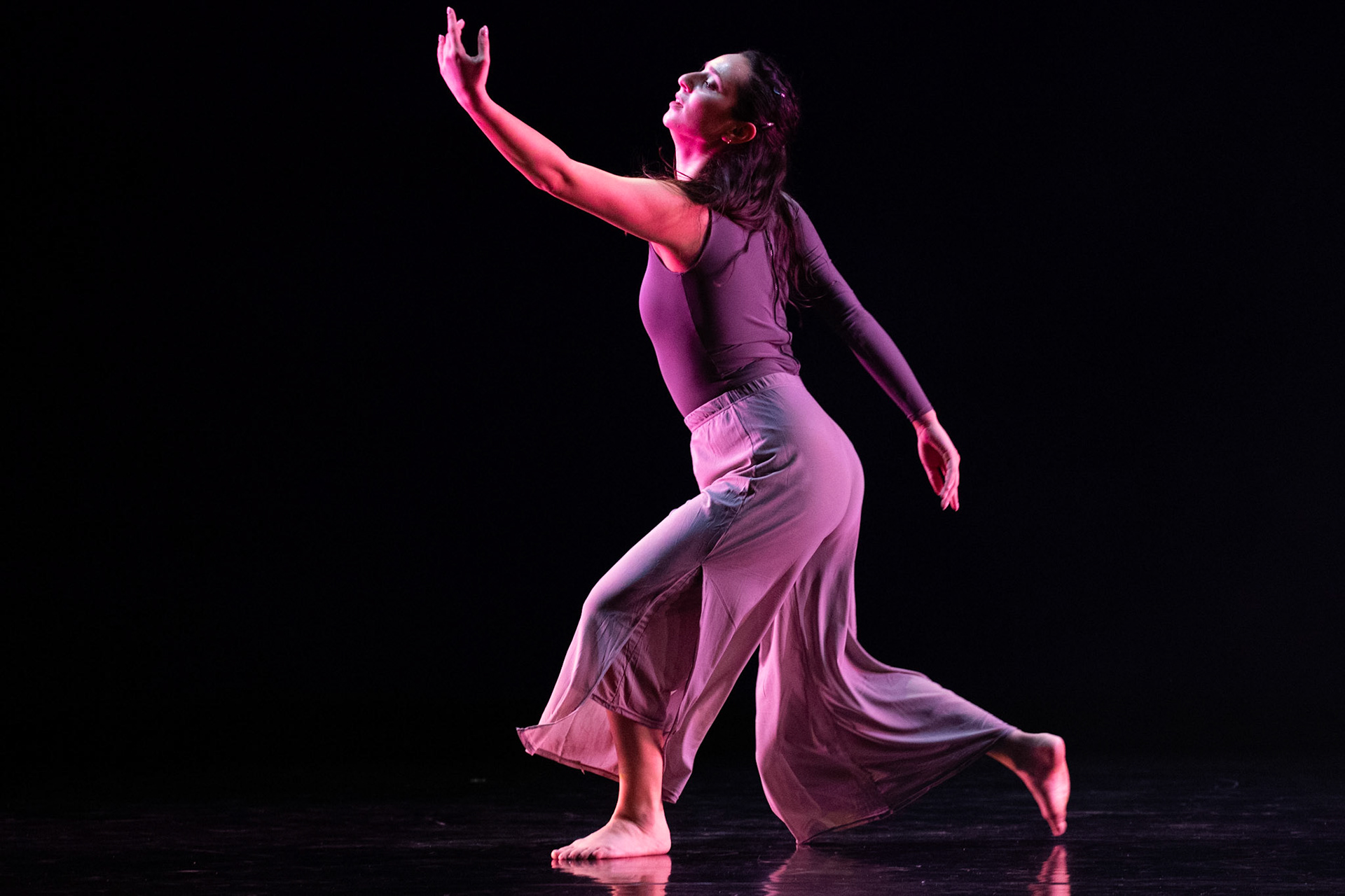 2024 Fall Dance Concert at Bates College featuring thesis performances by Jane Drumm ’25, Lydia Frew ’25, Cate Pope ’25, and Sarah Senator ’25. Original choreography by faculty artist Kate Marchessault. Artistic direction by Brian J. Evans. Schaeffer Theatre, Bates College, Lewiston, Maine. Performance dates: November 15, 2024, at 7:30 PM; November 16, 2024, at 5:00 PM; November 17, 2024, at 2:00 PM.