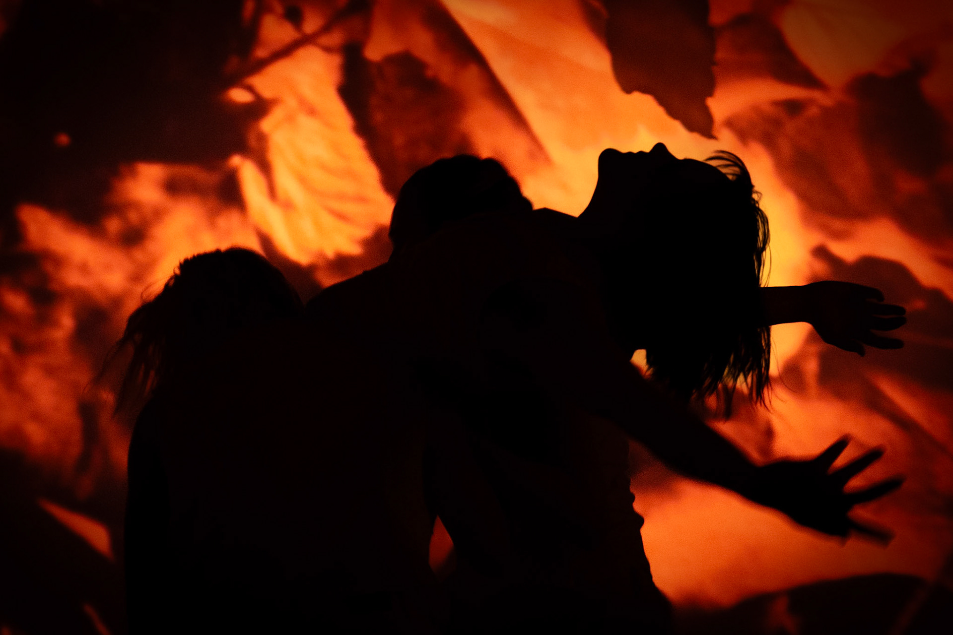 LEWISTON, Maine – Dancers perform in My Love Is Like Eternity, a choreographic thesis by Lola Buczkowski ’25, on Feb. 12, 2025, at Bates College’s Coram Library Immersive Media Studio. The durational performance invites audiences to experience movement up close in an intimate setting. (Photo by Sammy Weidenthal 2027 for Bates College)