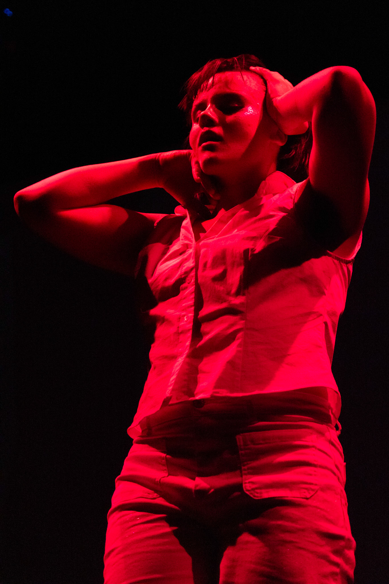 LEWISTON, Maine – Dancers perform in My Love Is Like Eternity, a choreographic thesis by Lola Buczkowski ’25, on Feb. 12, 2025, at Bates College’s Coram Library Immersive Media Studio. The durational performance invites audiences to experience movement up close in an intimate setting. (Photo by Sammy Weidenthal 2027 for Bates College)