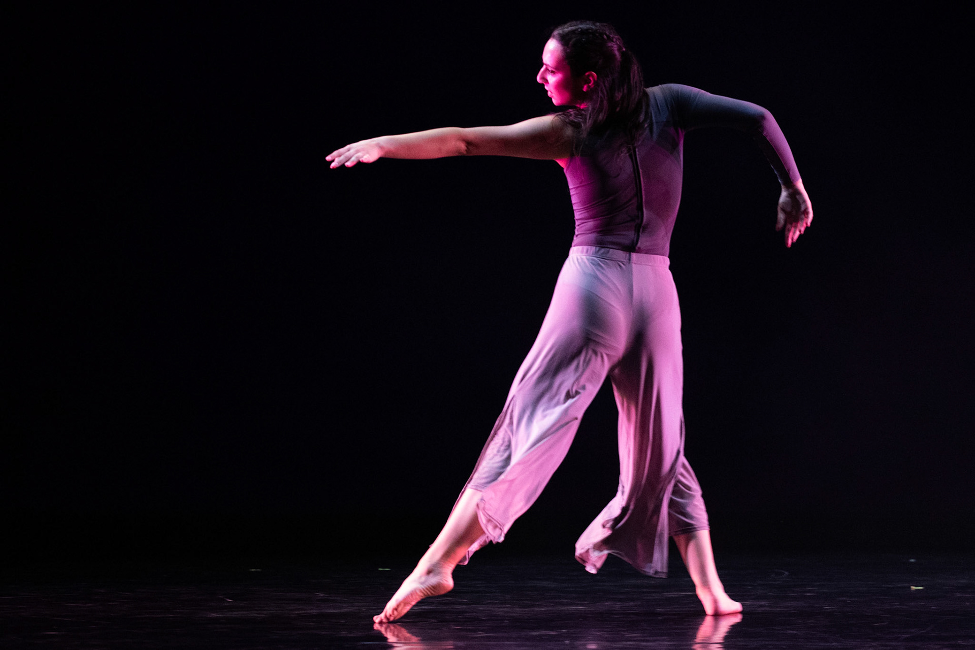 2024 Fall Dance Concert at Bates College featuring thesis performances by Jane Drumm ’25, Lydia Frew ’25, Cate Pope ’25, and Sarah Senator ’25. Original choreography by faculty artist Kate Marchessault. Artistic direction by Brian J. Evans. Schaeffer Theatre, Bates College, Lewiston, Maine. Performance dates: November 15, 2024, at 7:30 PM; November 16, 2024, at 5:00 PM; November 17, 2024, at 2:00 PM.