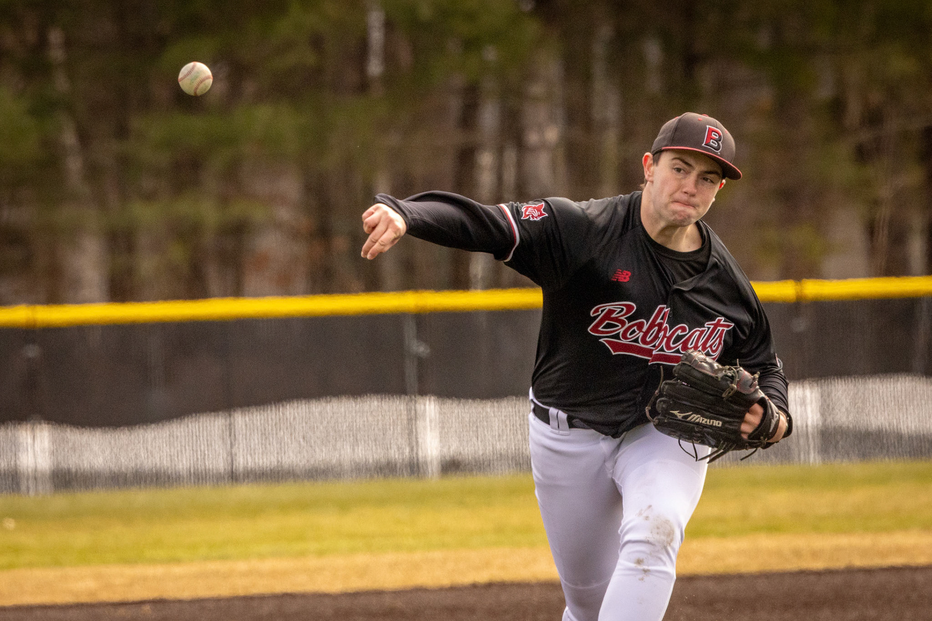 2026-03-15 home opener on the new Bates College baseball field on a sunny afternoon in March. (Sammy Weidenthal for Bates College)