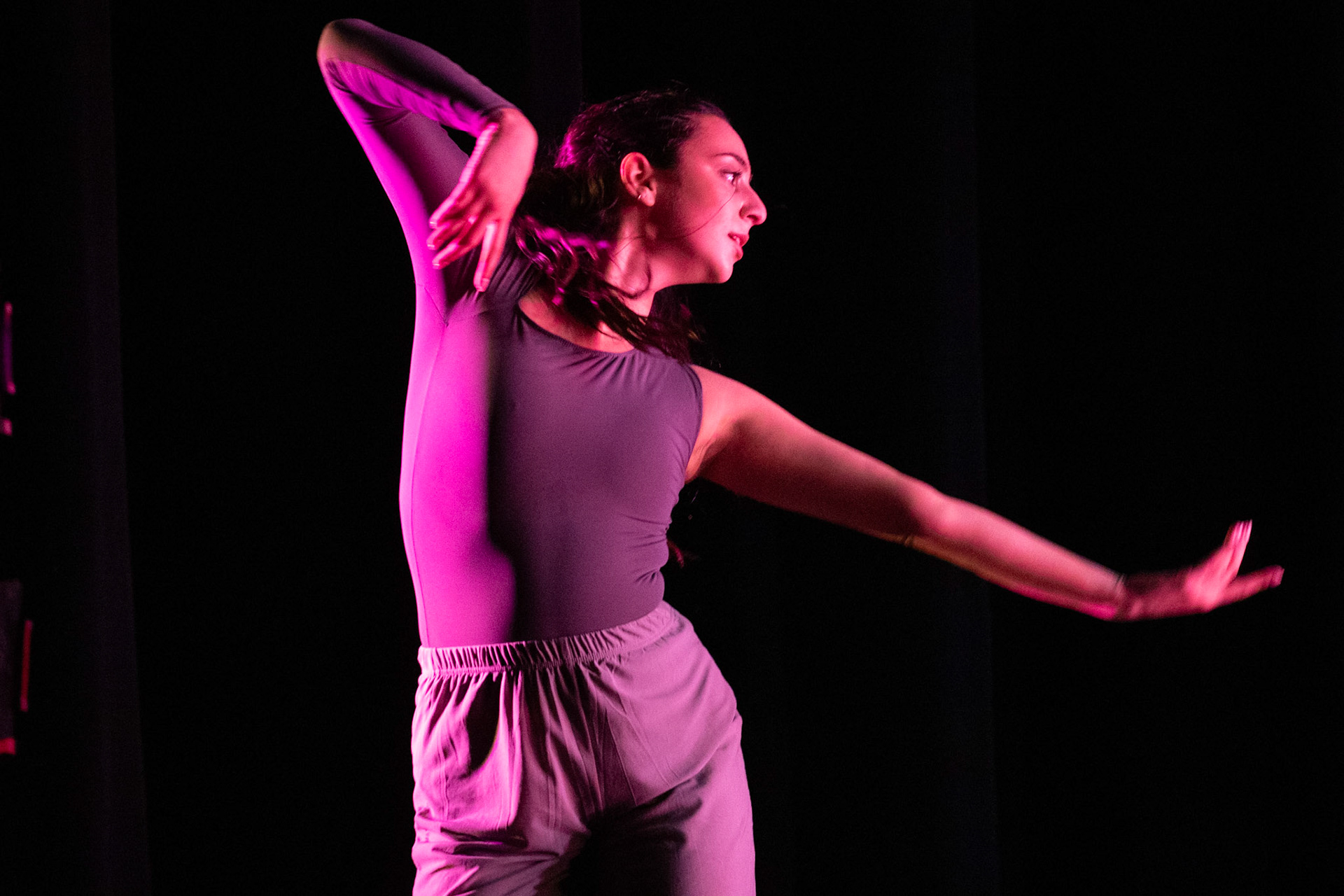 2024 Fall Dance Concert at Bates College featuring thesis performances by Jane Drumm ’25, Lydia Frew ’25, Cate Pope ’25, and Sarah Senator ’25. Original choreography by faculty artist Kate Marchessault. Artistic direction by Brian J. Evans. Schaeffer Theatre, Bates College, Lewiston, Maine. Performance dates: November 15, 2024, at 7:30 PM; November 16, 2024, at 5:00 PM; November 17, 2024, at 2:00 PM.