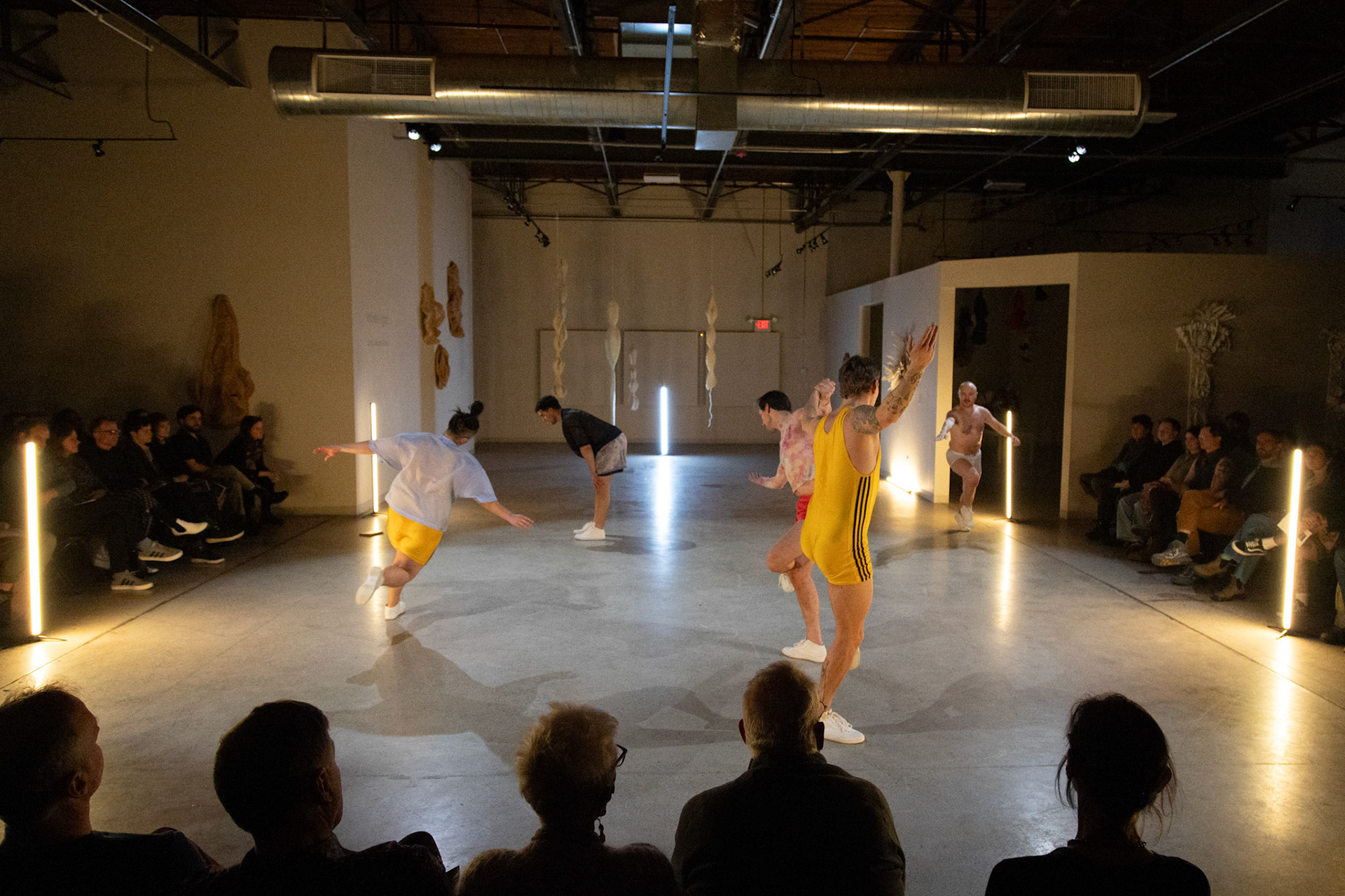 On April 11, 2025, at Cove Street Arts in Portland, Maine, “Bunk Beds” unfolded as an intimate, physical meditation on queer longing, devotion, and choreographic legacy. Directed by Tristan Koepke and created in collaboration with James Barrett, Emilia Bruno, Marc Macaranas, Daniel Miramontes, Benny Olk, and Curtis Thomas, the performance drew on the lives and love of Merce Cunningham and John Cage, Instagram thirst traps, and the radical possibilities of relationship anarchy.With live music composed and performed by Ethan Philbrick, lighting and production design by Audrey Kastner, and dramaturgy by Rebecca Steinberg, the piece layered movement, sound, and image into a performance that felt both deeply personal and expansively collective.