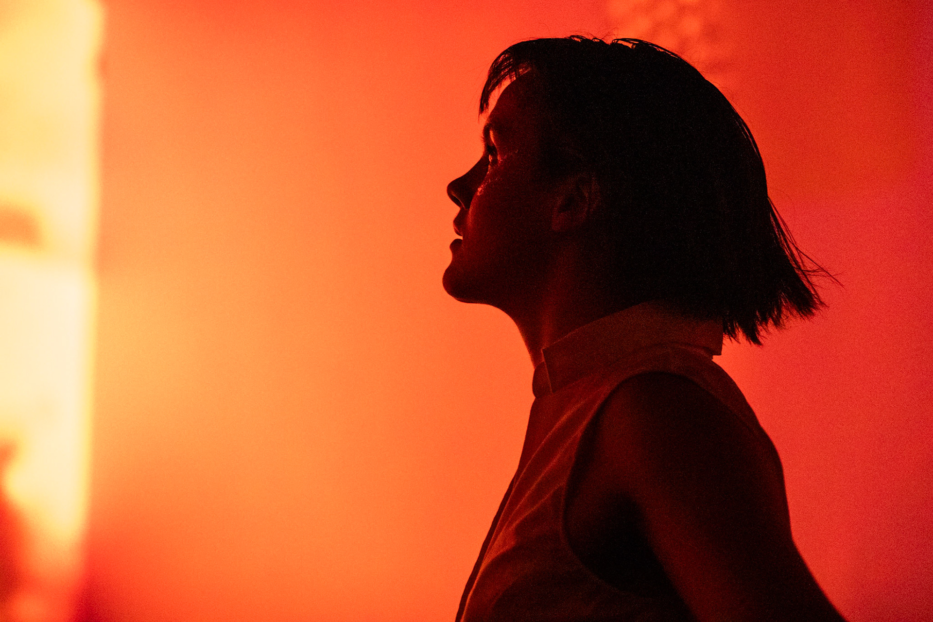 LEWISTON, Maine – Dancers perform in My Love Is Like Eternity, a choreographic thesis by Lola Buczkowski ’25, on Feb. 12, 2025, at Bates College’s Coram Library Immersive Media Studio. The durational performance invites audiences to experience movement up close in an intimate setting. (Photo by Sammy Weidenthal 2027 for Bates College)