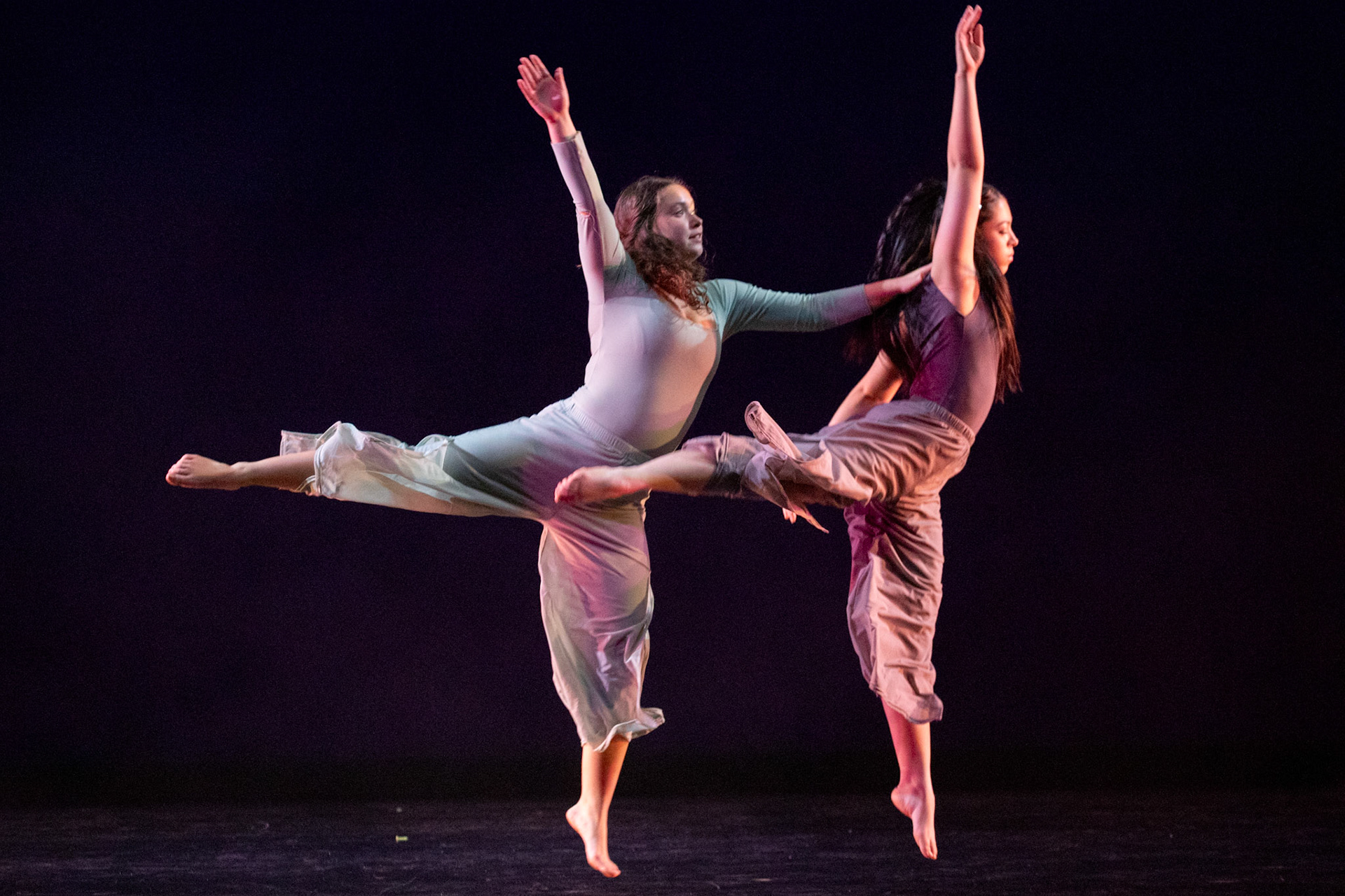 2024 Fall Dance Concert at Bates College featuring thesis performances by Jane Drumm ’25, Lydia Frew ’25, Cate Pope ’25, and Sarah Senator ’25. Original choreography by faculty artist Kate Marchessault. Artistic direction by Brian J. Evans. Schaeffer Theatre, Bates College, Lewiston, Maine. Performance dates: November 15, 2024, at 7:30 PM; November 16, 2024, at 5:00 PM; November 17, 2024, at 2:00 PM.