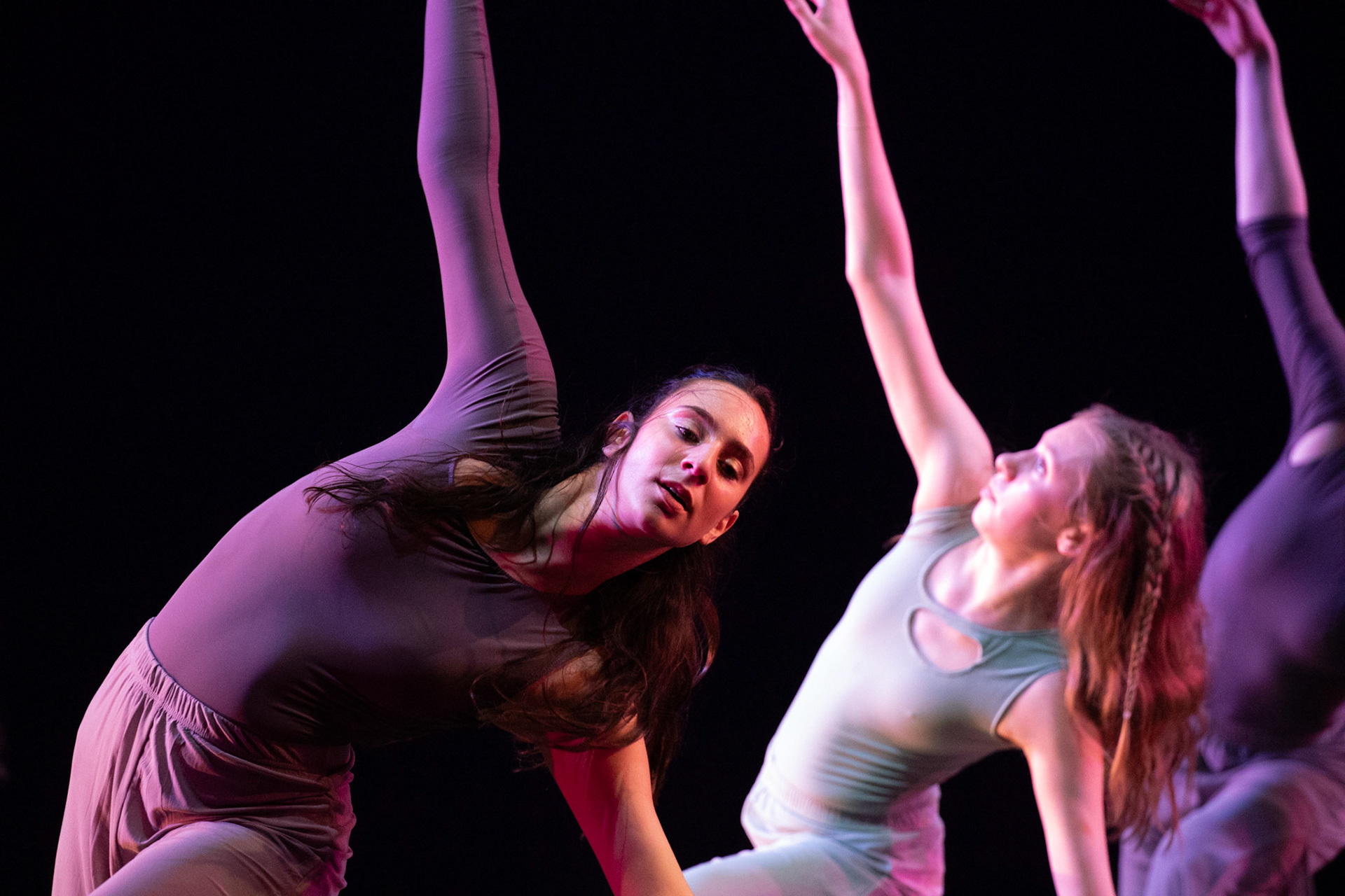 2024 Fall Dance Concert at Bates College featuring thesis performances by Jane Drumm ’25, Lydia Frew ’25, Cate Pope ’25, and Sarah Senator ’25. Original choreography by faculty artist Kate Marchessault. Artistic direction by Brian J. Evans. Schaeffer Theatre, Bates College, Lewiston, Maine. Performance dates: November 15, 2024, at 7:30 PM; November 16, 2024, at 5:00 PM; November 17, 2024, at 2:00 PM.