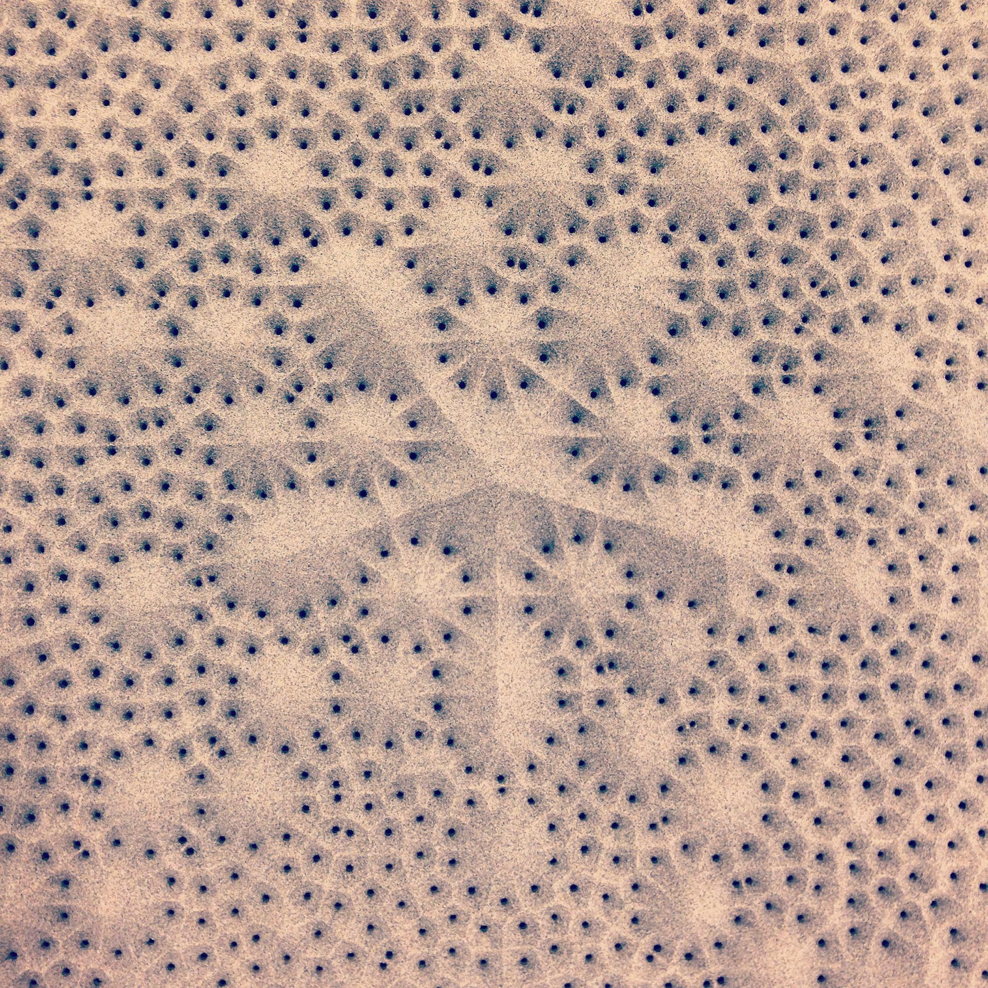 Aster (Desert Mandala Machine No. 2), 2019 (top view). Medium density fiberboard, sand.