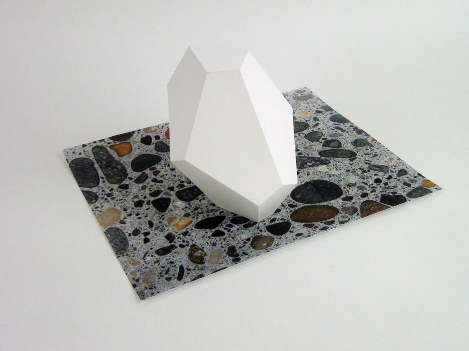GID (Golden Irregular Dodecahedron), 2011. Hollow porcelain bisqueware (on printed vellum)