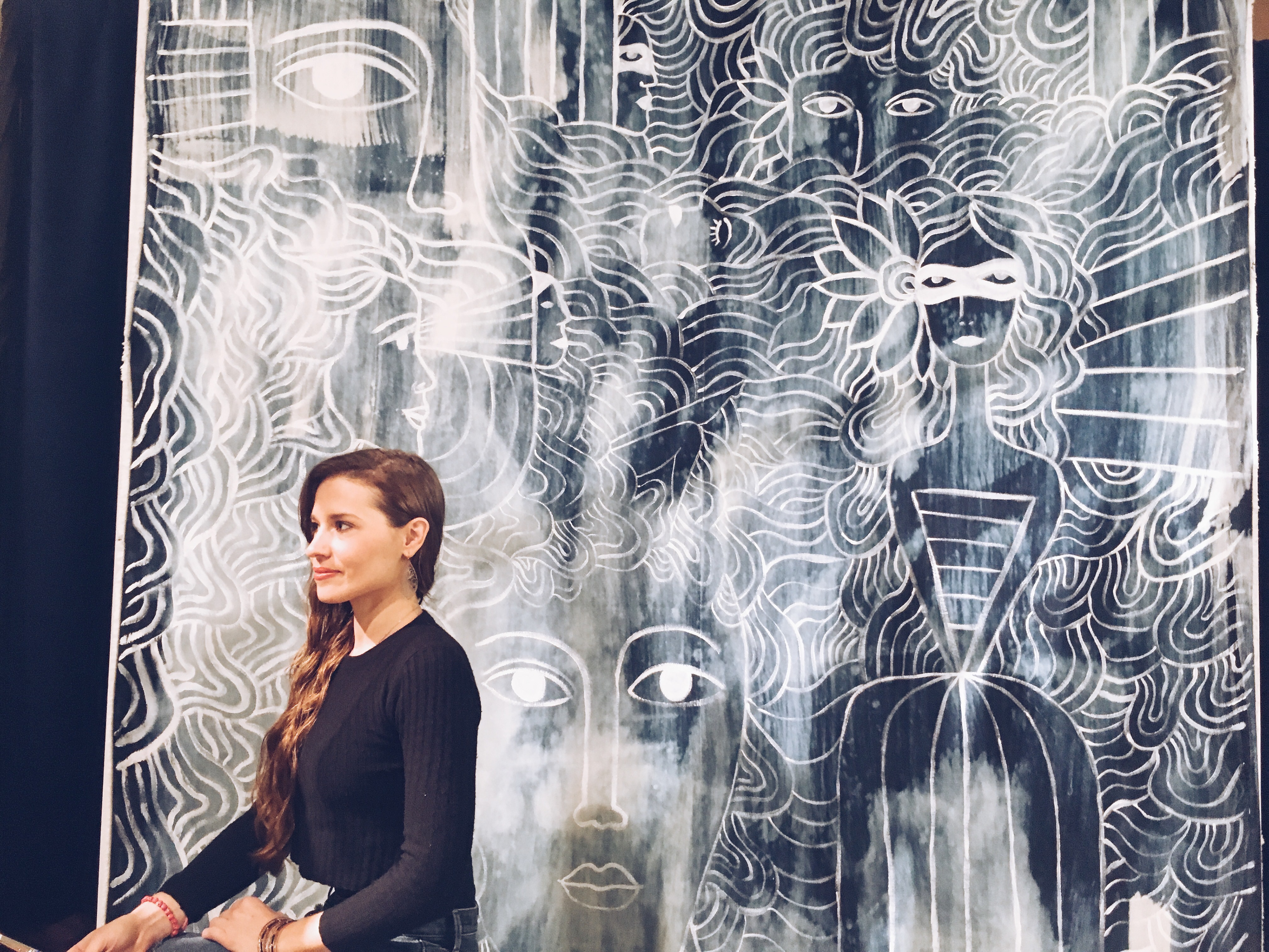 Live drawing at NYC Denim Days Festival during Fashion Week