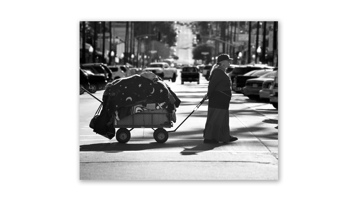Homeless Woman with a Wagon - Photosynthesis Gallery, Sofia, Bulgaria