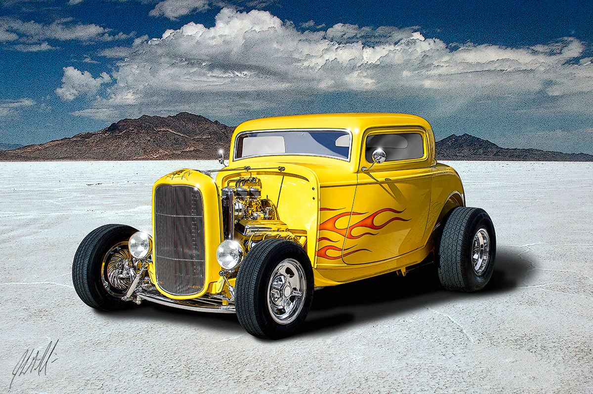 1932 Ford 3 Window Coupe with Flames