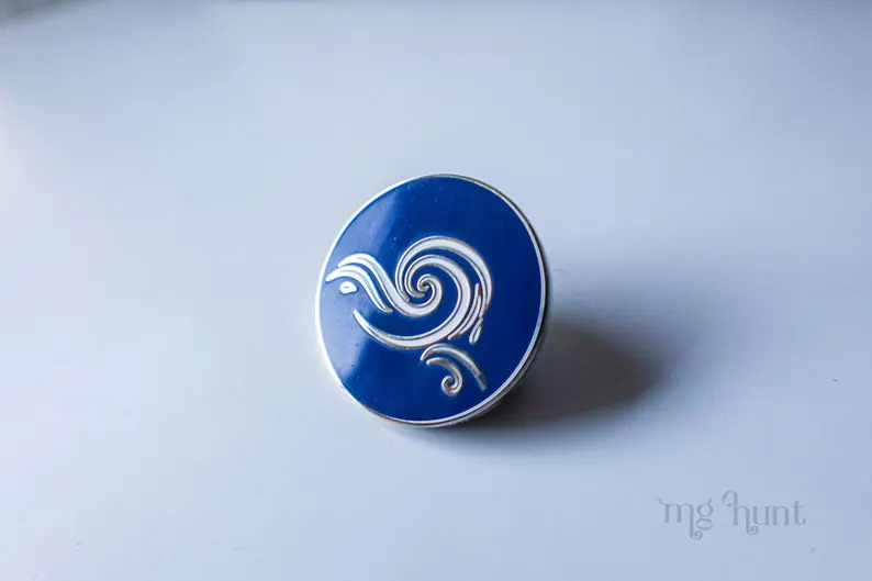 Water affinity enamel pin, ko-fi.com/mghunt