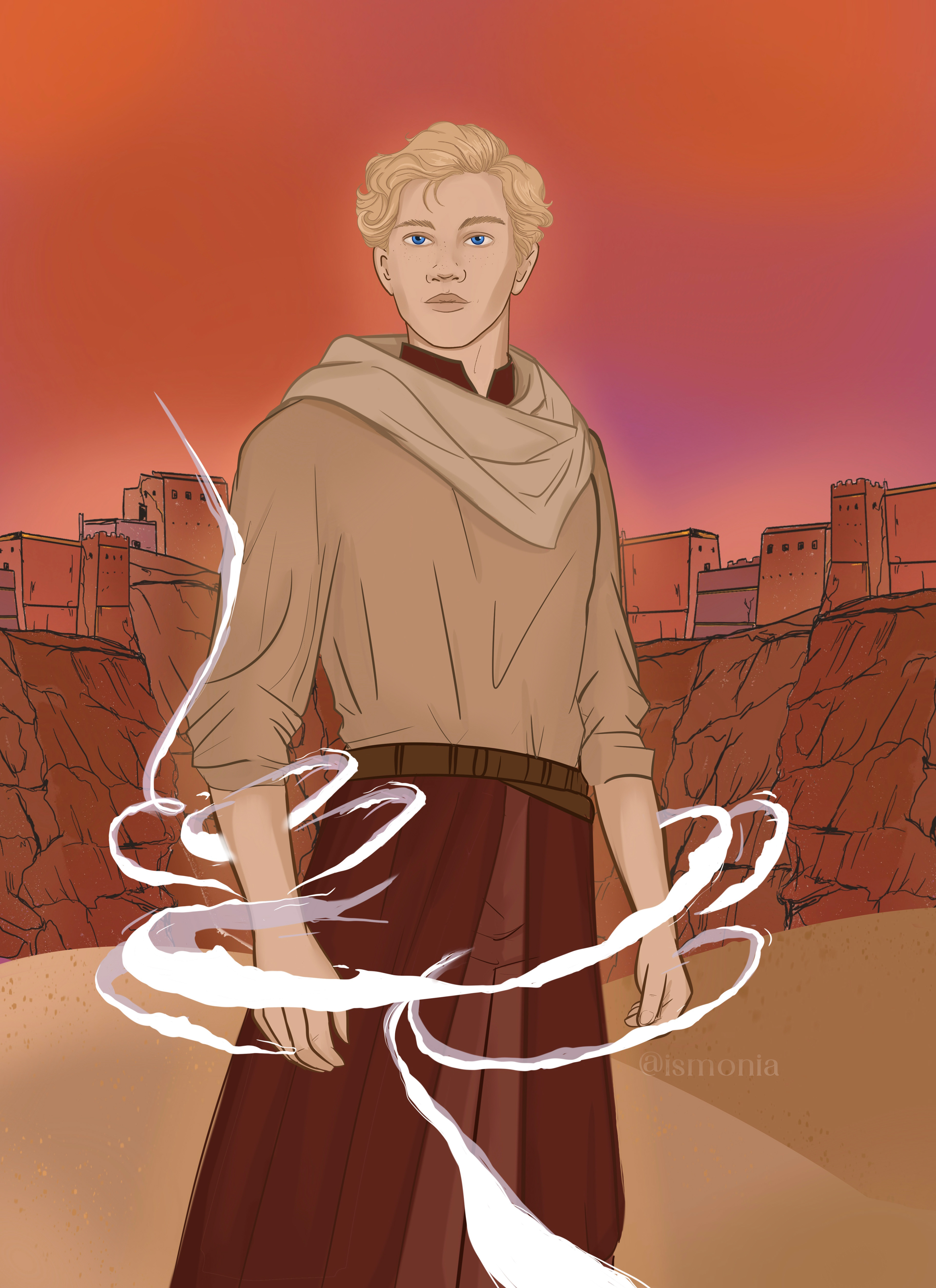 Hestio, a character from Darkness in the Flesh. Illustration by Ismonia.