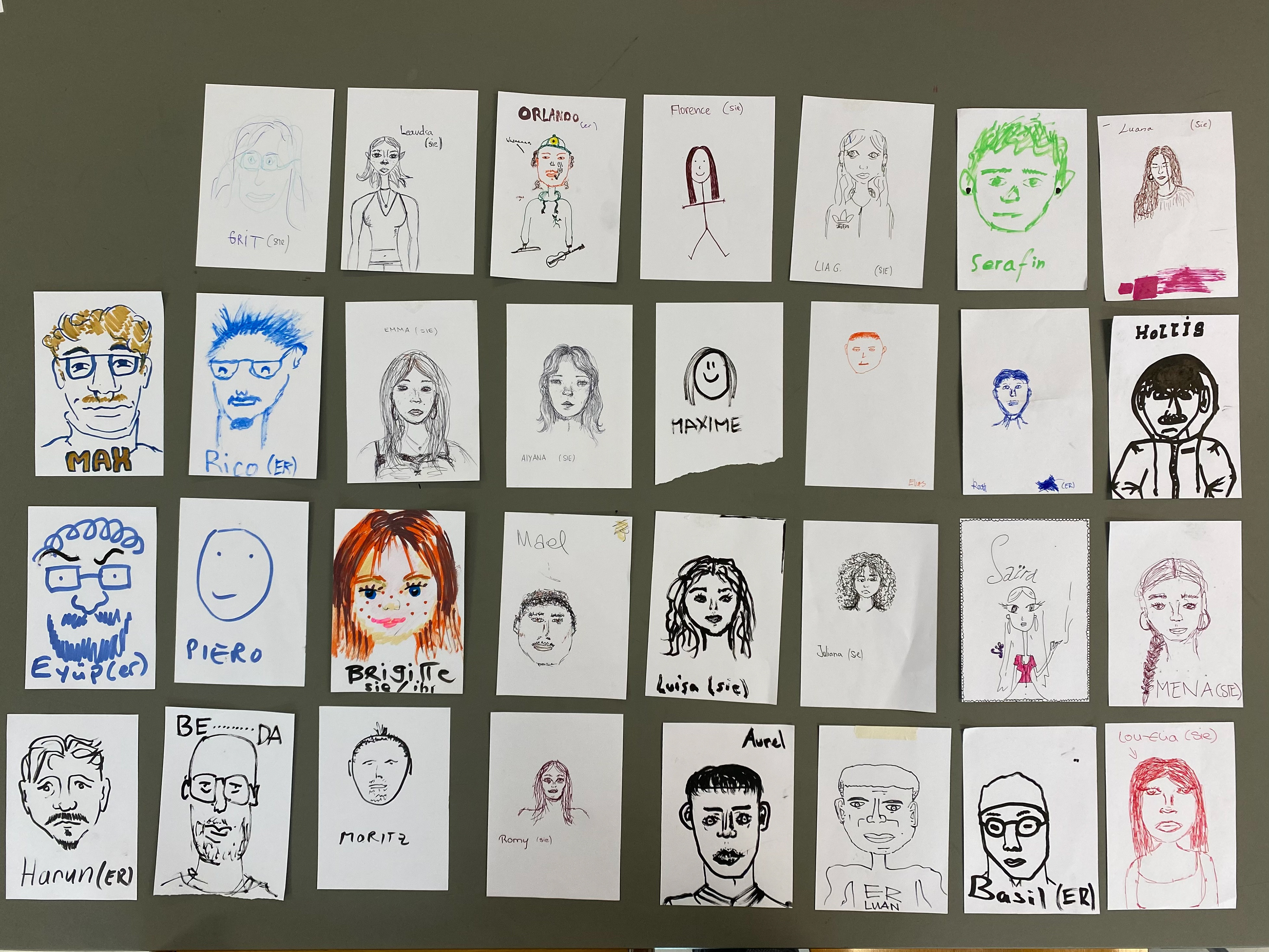 portraits der schülerinnen und schüler und dozierenden