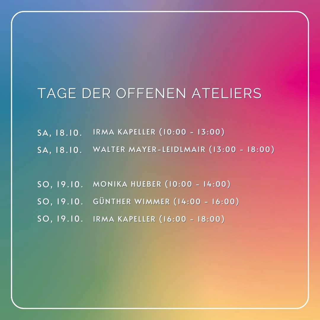 Die Tage der offenen Ateliers sind auch in der Galerie...