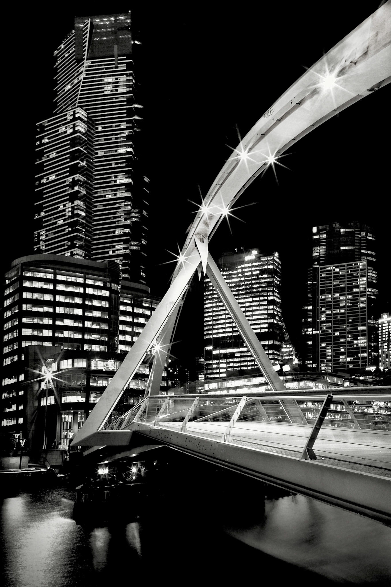 melbourne bridge by night