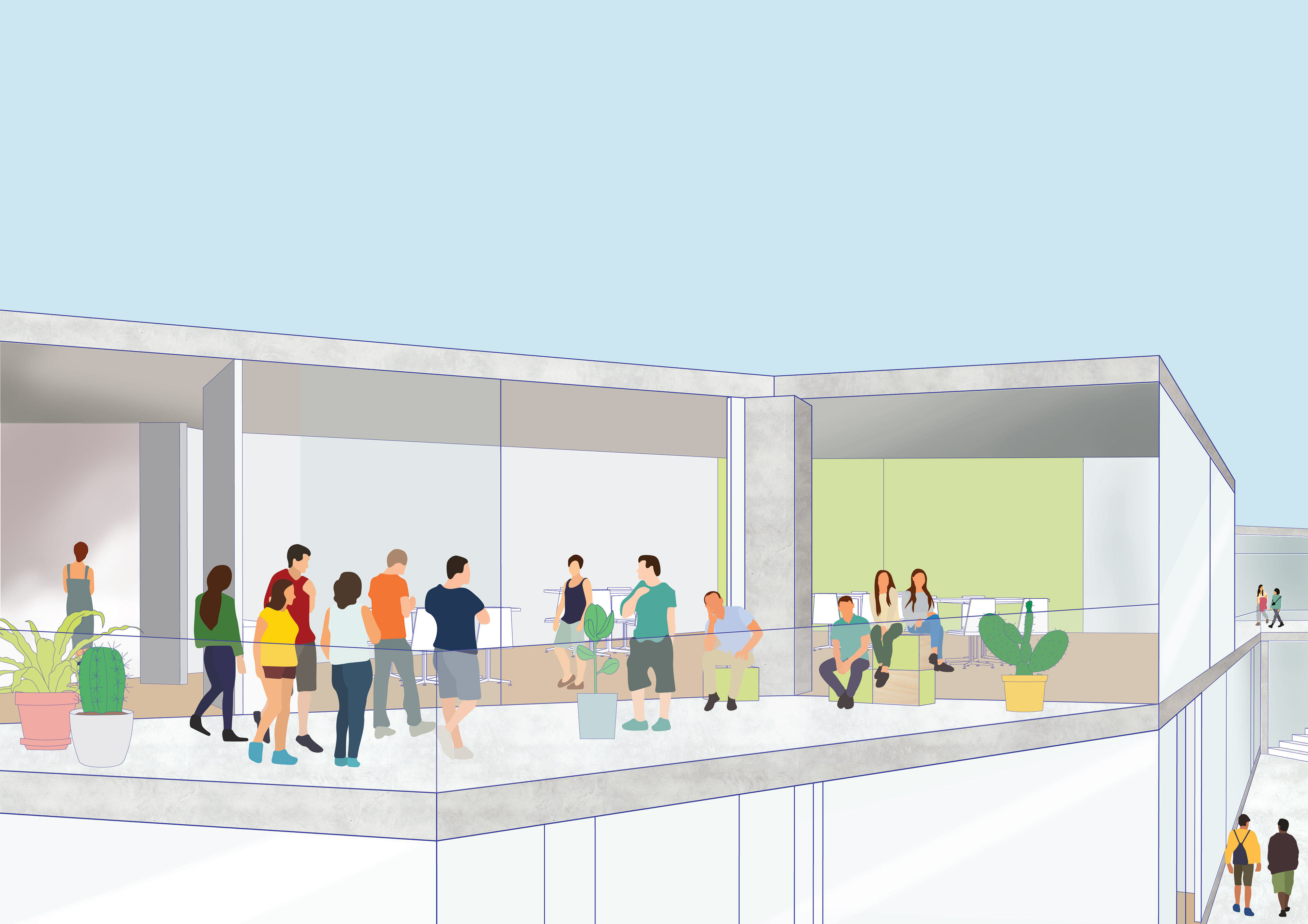 Learning Space with Courtyard