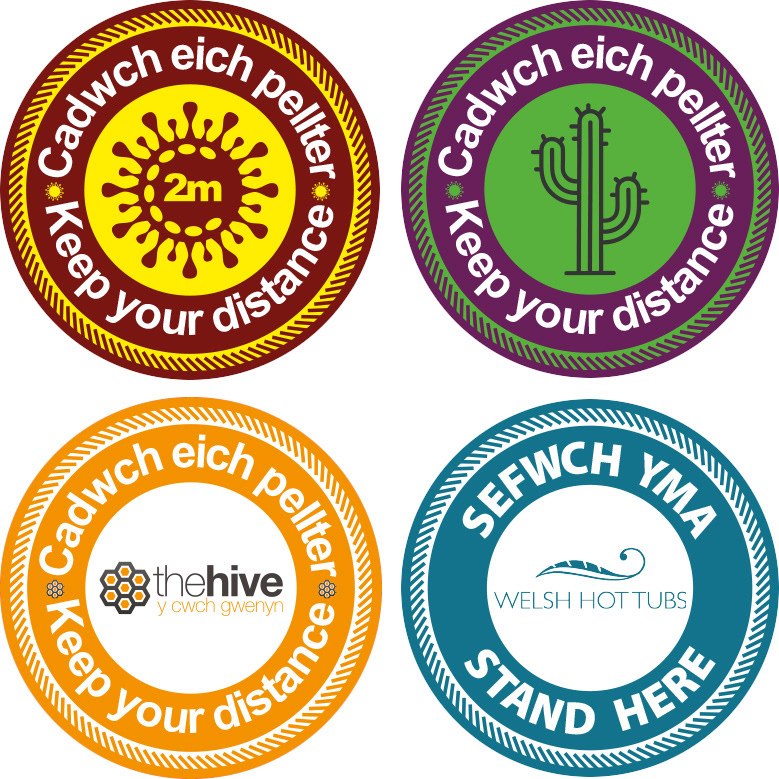 Gareth Edwin-customised covid19 floor stickers