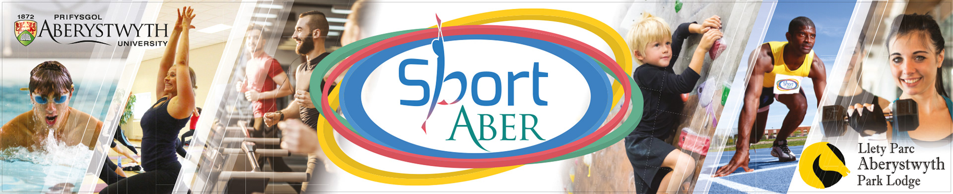 Extra long outdoor banner for the Sports Centre, Aberystwyth University