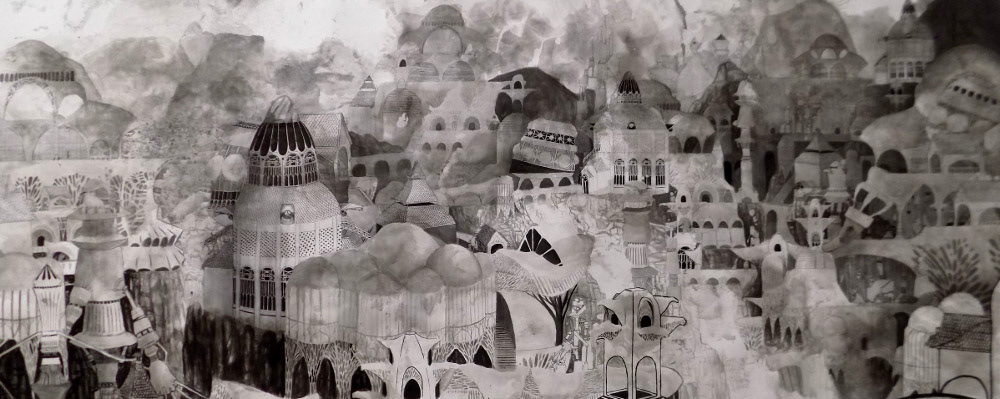 48 "x 80" inches. Ink on paper