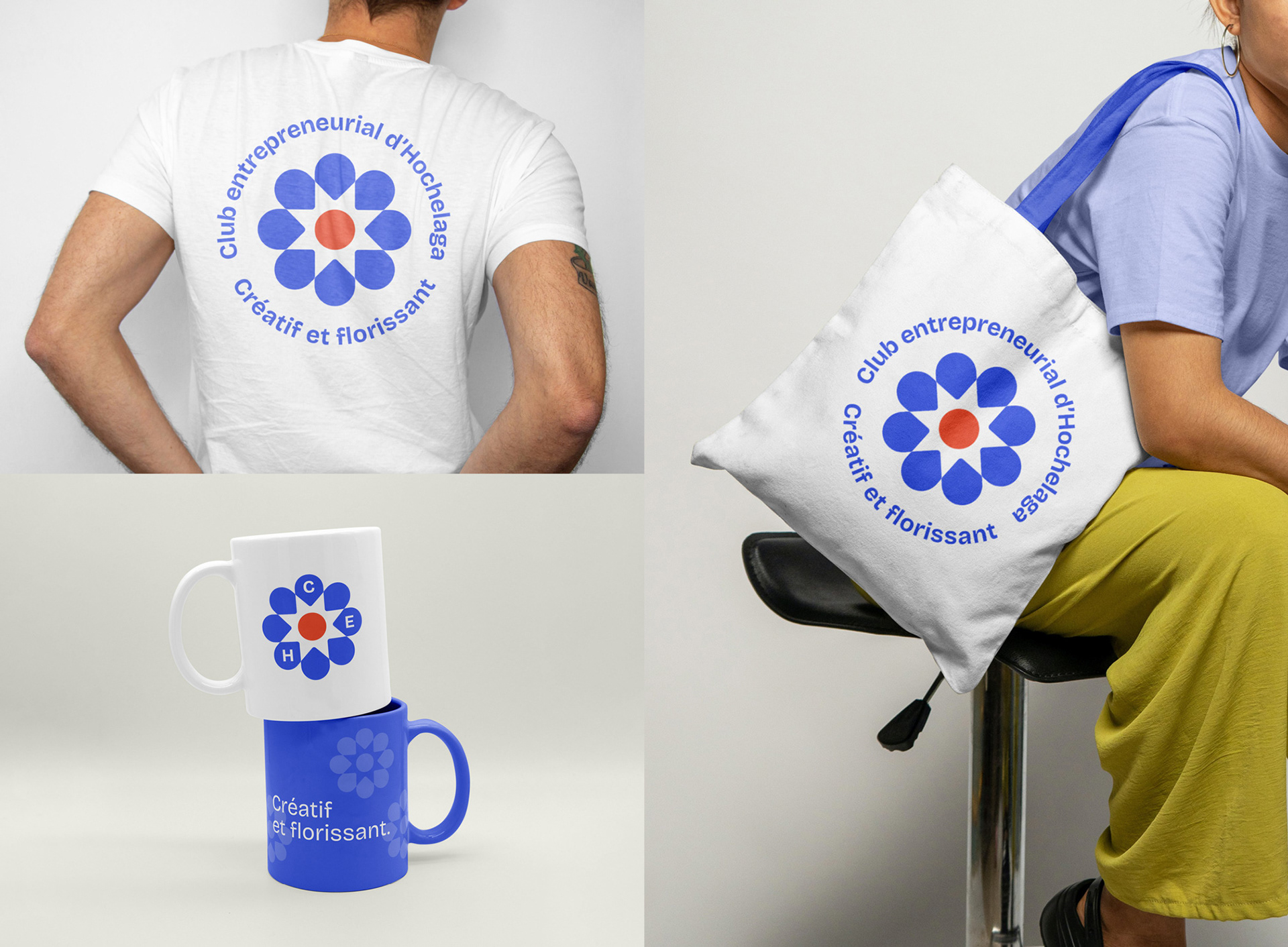 Design d'un T-shirt, d'un sac et de tasses