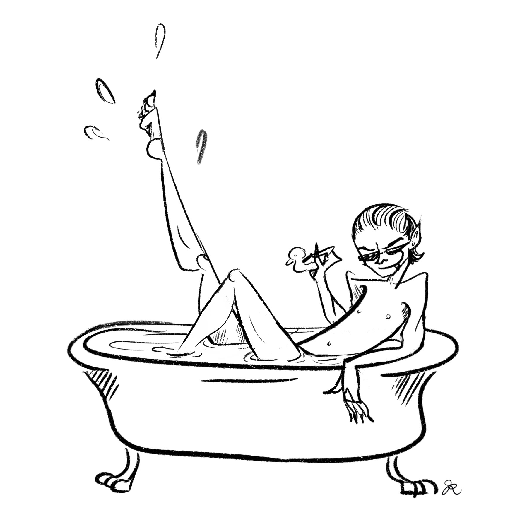 Spot Illustration for "Good Omens" by Terry Pratchett.