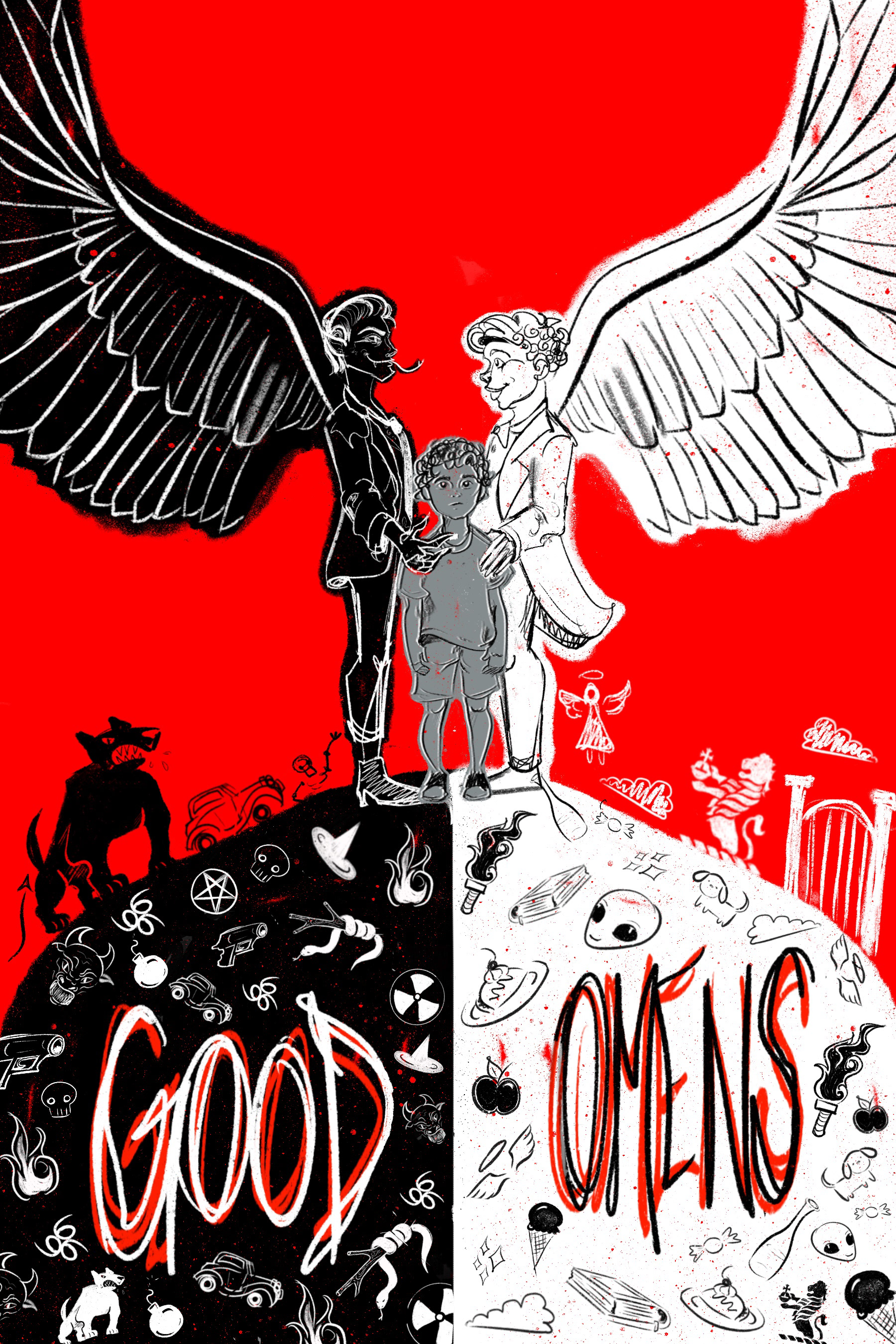 Book Cover for "Good Omens" by Terry Pratchet