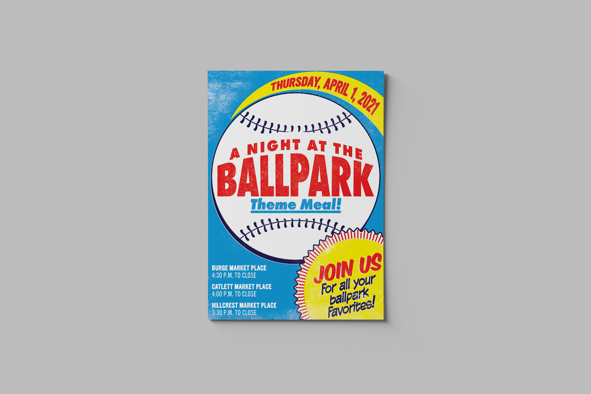 A Night at the Ballpark - Theme Meal Poster 2021