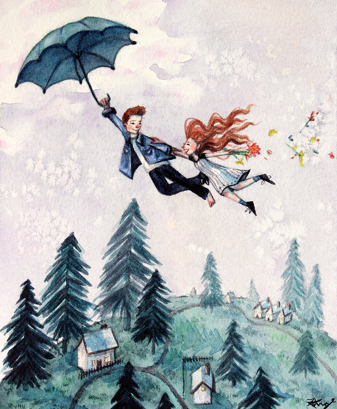 "The Adventure Begins," Watercolor, 2021