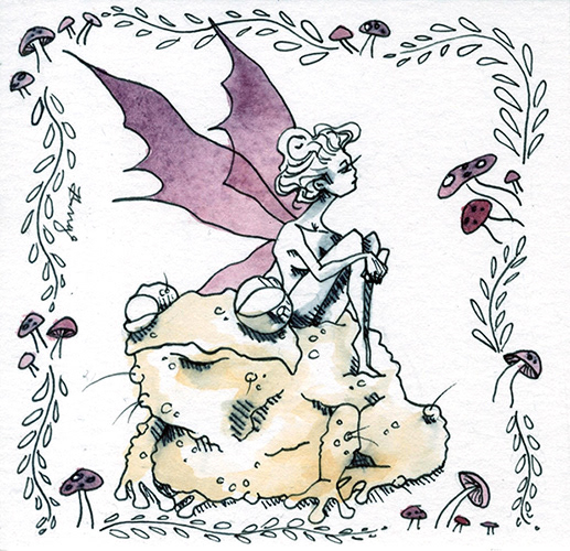 "Enchanted," Watercolor and Ink, 2019