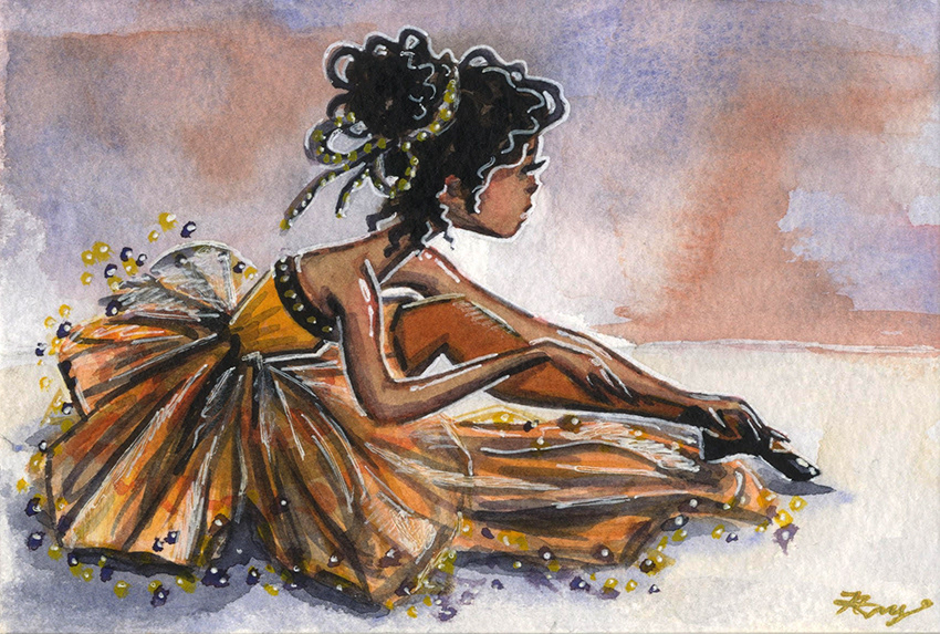 "Dancer," Watercolor, 2020